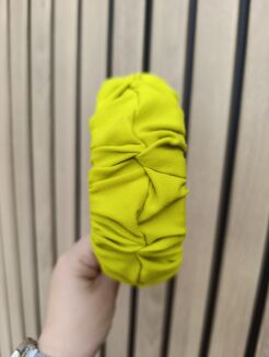 opaska marszczona szeroka dresowa limonka - 3