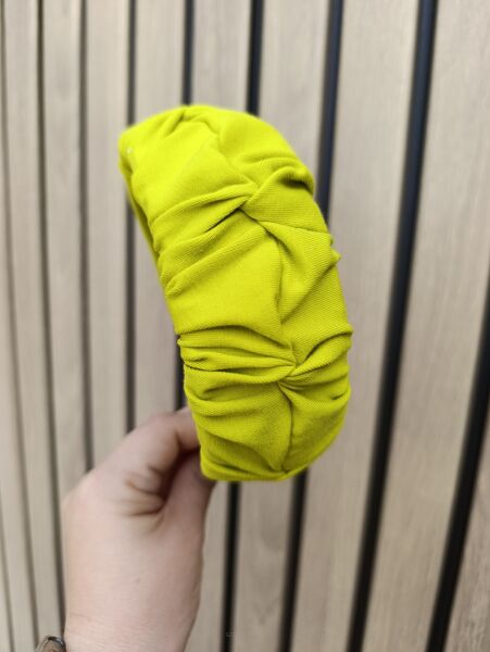 opaska marszczona szeroka dresowa limonka